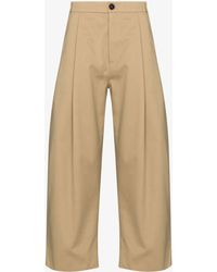 Studio Nicholson - Neutral Sorte Cropped Wide-leg Cotton Trousers - Men's - Cotton - Lyst