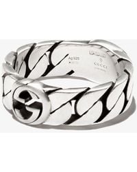 Gucci - Wide Interlocking Ring - Lyst