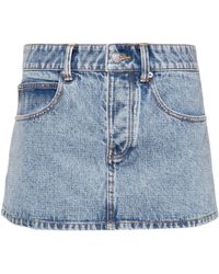 Alexander Wang - Rhinestone Denim Mini Skirt - Women's - Cotton - Lyst