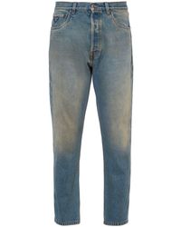 Prada - Distressed-effect Straight-leg Jeans - Lyst