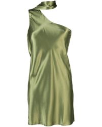 Reformation Kaegan Halterneck Silk Mini Dress - Women's - Silk - Green