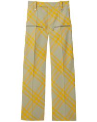 Burberry - Checked Straight-leg Trousers - Lyst