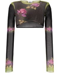 Jean Paul Gaultier - Floral-print Cropped Top - Lyst