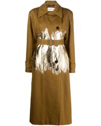 Dries Van Noten - Painted Foil Double-breasted Coat - Women's - Cotton/linen/flax/cupropolyamidepolyester - Lyst