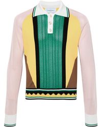 Casablancabrand - Panelled Polo Shirt - Men's - Viscose/nylon - Lyst