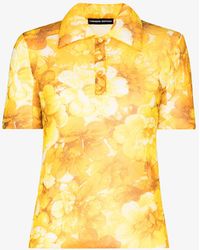 Kwaidan Editions Floral Print Padded Polo Shirt - Yellow