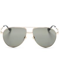 Gucci - Web-detail Pilot-frame Sunglasses - Lyst