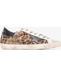 Golden Goose - Super-star Leopard Print Sneakers - Women's - Leather/rubber - Lyst