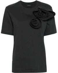 Simone Rocha - Black Pressed Rose Cotton T-shirt - Lyst