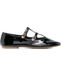 Celine - Buckled Patent-leather Ballerina Shoes - Lyst