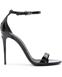 Dolce & Gabbana - Sandals With Logo Plaque - Lyst