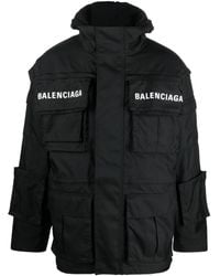 Balenciaga - Logo-print Oversized Technical Parka - Lyst
