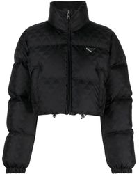 Prada - Re-nylon Cropped Puffer Jacket - Women's - Nylon - Lyst