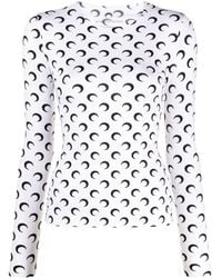 Marine Serre - Moon Printed Second Skin Crewneck Top - Lyst