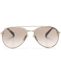 Prada - Enamel-Triangle Pilot-Frame Sunglasses - Lyst