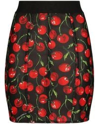 Dolce & Gabbana - Cherry-print High-waist Miniskirt - Lyst