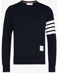 Thom Browne - Fully Fashioned French Terry Crewneck Sweatshirt In Navy Cashmere - Lyst