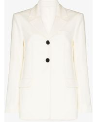 Commission X Browns Focus Hybrid Single-breasted Wool Blazer - White