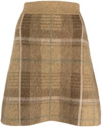 Polo Ralph Lauren - Checked Intarsia-knit Skirt - Lyst