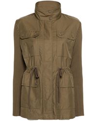 Moncler - Military Jacket With Knitted Sleeves - Lyst