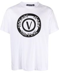 Versace - Logo-Print Cotton T-Shirt - Lyst