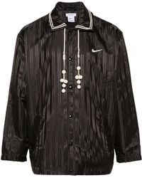 Nike - Vertical-striped Satin Shirt Jacket - Lyst