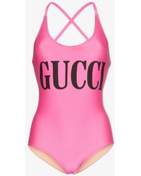 pink gucci one piece swimsuit