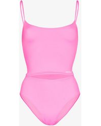 Balenciaga Logo Print Tank Bikini - Pink