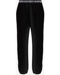 Alexander Wang - Logo-Jacquard Velour Track Pants - Lyst