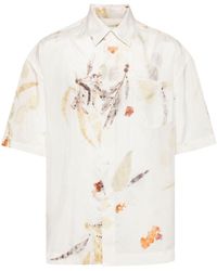 Feng Chen Wang - Leaf-print Silk Shirt - Men's - Silk - Lyst