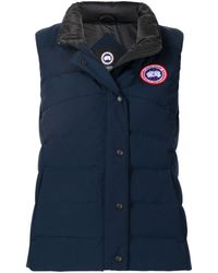 Canada Goose - Blue Logo Patch Padded Gilet - Lyst
