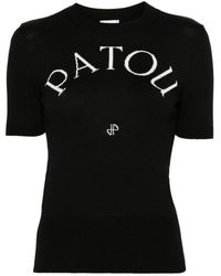Patou - Logo-jacquard Knitted Top - Lyst