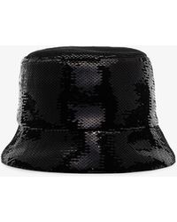Prada Logo Sequinned Bucket Hat - - Viscose/silk - Black