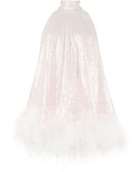 16Arlington - Cindy Feather-trim Sequinned Halterneck Dress - Lyst