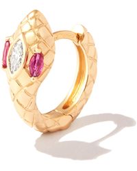 Jacquie Aiche - 14k Yellow Gold Snake Head Ruby And Diamond Earring - Women's - 14kt Rose Gold/ruby/diamond - Lyst
