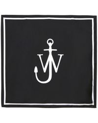 JW Anderson - Anchor Logo-print Silk Scarf - Lyst