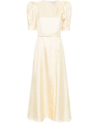 Alessandra Rich - Polka Dot Silk Midi Dress - Women's - Silk/cupro/polyamide - Lyst