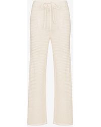 Reformation Rosso Crochet Knit Pants - Natural