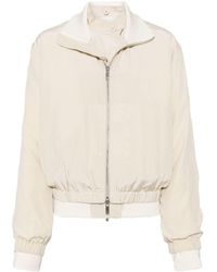 Helmut Lang - Neutral Silk Bomber Jacket - Lyst