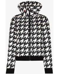 Perfect Moment Super Star Hooded Houndstooth Quilted Down Ski Jacket - Black