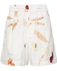 Feng Chen Wang - Printed Silk Shorts - Men's - Polyester/silk - Lyst