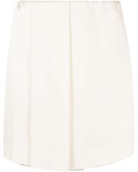 GIA STUDIOS - Neutral Double Layered Mini Skirt - Lyst