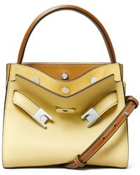 Tory Burch - Petite Lee Radziwill Leather Tote Bag - Women's - Leather/cotton - Lyst