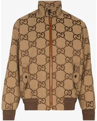 Gucci - Brown gg Supreme Bomber Jacket - Lyst