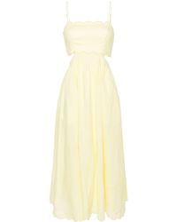 Zimmermann - Pale Cut-Out Sides Linen Maxi Dress - Lyst