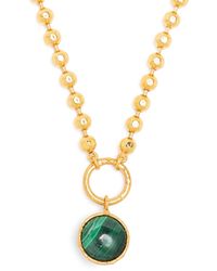 Sylvia Toledano -plated Mantra Amazonite Pendant Necklace - Women's - Plated - Metallic