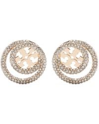 Tory Burch - Double T Crystal-embellished Earrings - Lyst