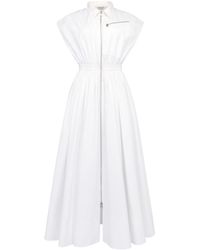 Alexander McQueen - Cap-sleeved Flared Dress - Women's - Cotton - Lyst