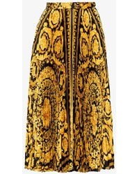 Versace - Barocco Pleated Skirt - Lyst