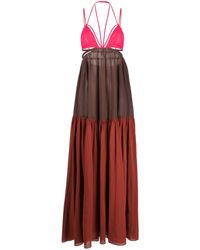 Nensi Dojaka - Strappy Panelled Maxi Dress - Women's - Cotton - Lyst